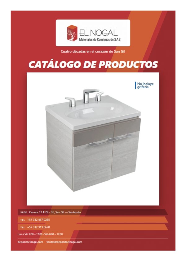 Página del catálogo publicado: Portada