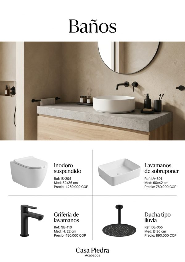 Muestra de plantilla: Baños y acabados
